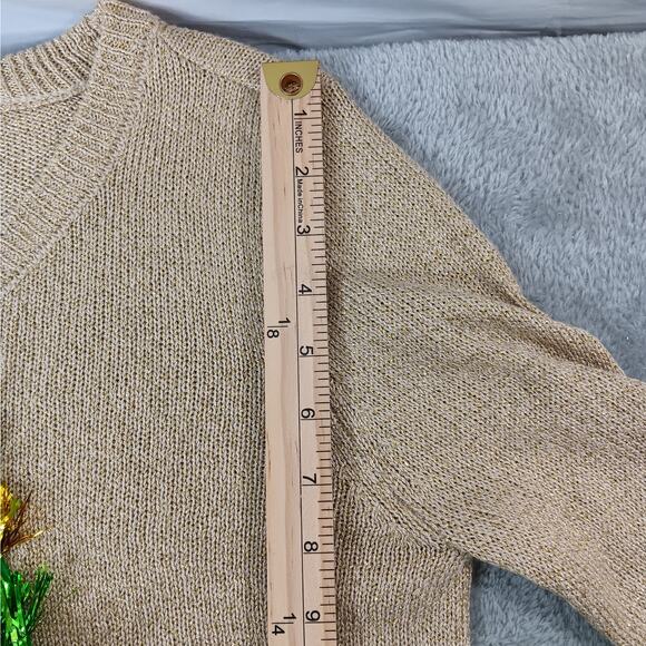 Holiday Time Dimensional Christmas Tree Ugly Sweater Size Small Ruffle Sleeves - Picture 9 of 12